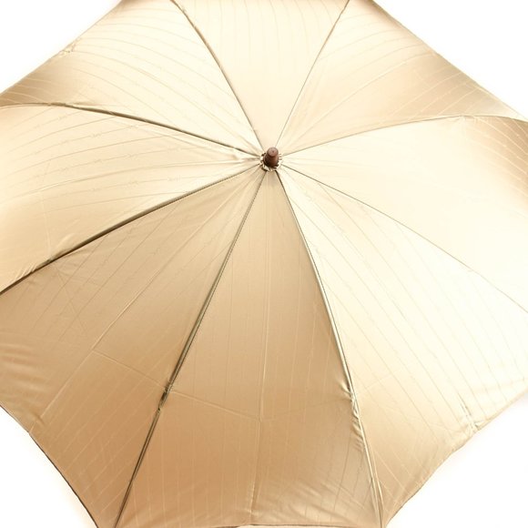 YSL: Golden Beige, "YSL" Logo Compact Umbrella mo - Picture 4 of 8